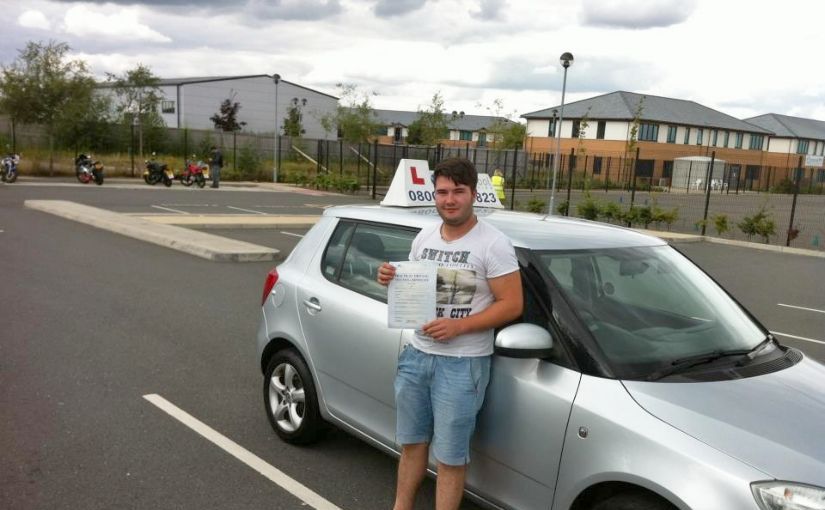 James Perry of Farnborough passed his driving test with four faults.