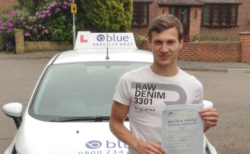 Ricky Taylor who passed his driving test today in Farnborough