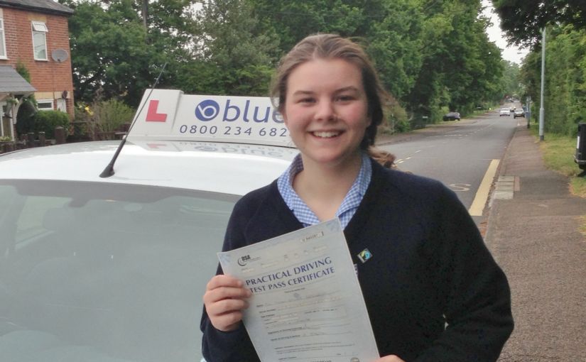 Megan Zerilli of Winkfield Row in Berkshire, passed her driving test First attempt in Slough