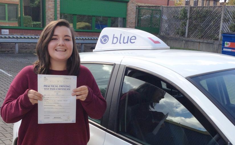 Sian of Windlesham passed her driving test in Chertsey on the very FIRST ATTEMPT