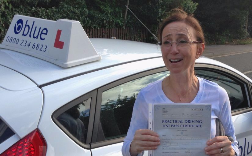 Sanem of Windsor, Berkshire, who passed her test on her first attempt yesterday in Slough
