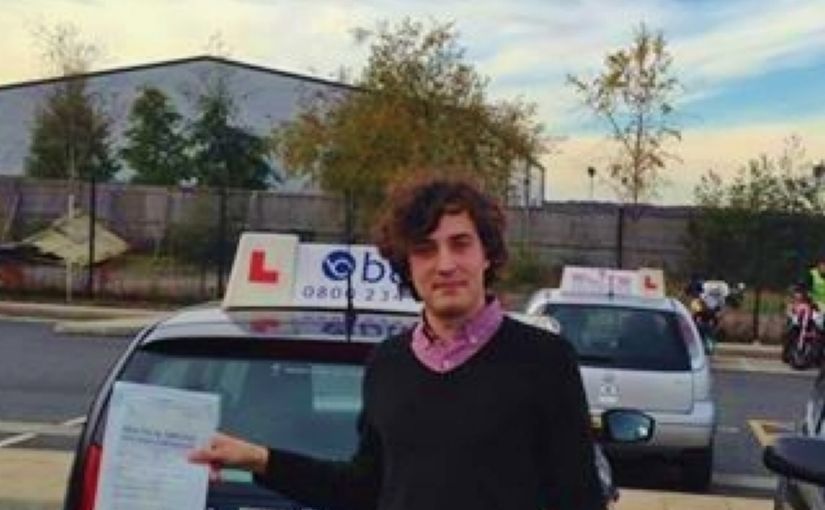 Rob Mason passed his driving test in Farnborough