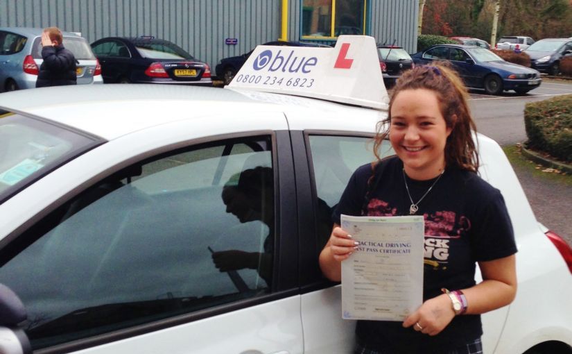 Congratulations to Emily Edwardes of Bagshot, Surrey who passed her driving test FIRST TIME