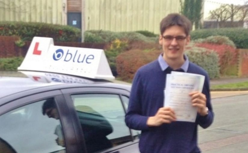 Well done to Connor Macken of Binfield, Bracknell, Berkshire who Passed his driving test in Reading on his very FIRST attempt