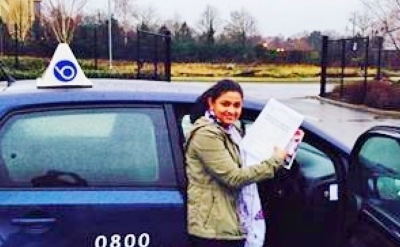 Dinesha Pasquel from Camberley passed her driving test in Farnborough