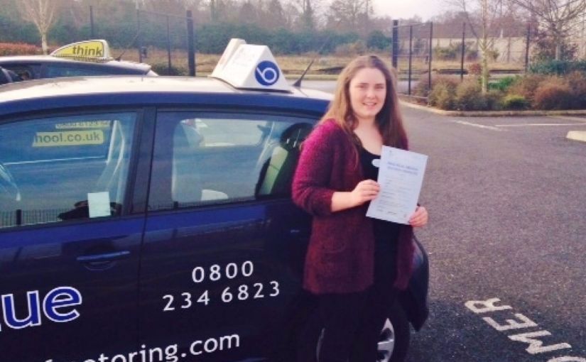 Katie Myall From Sandhurst passed her driving test in Farnborough