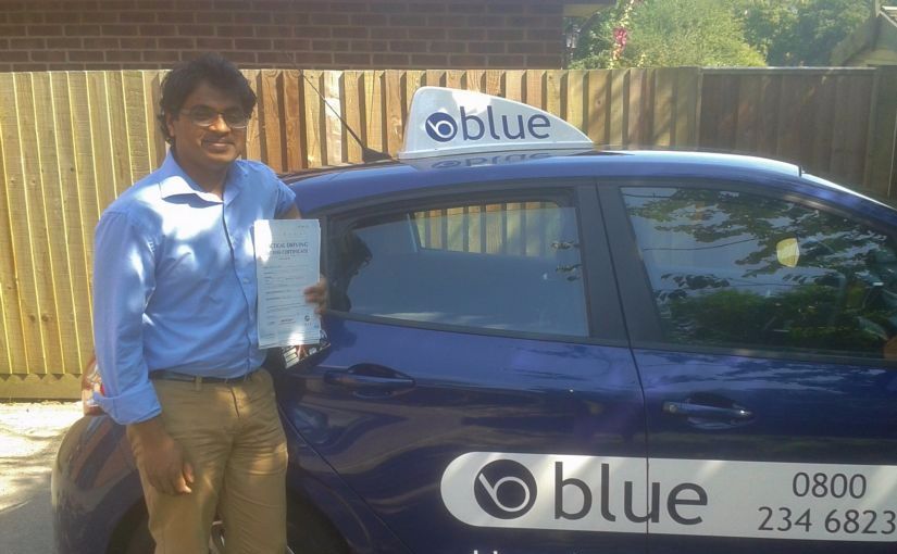 Congratulations to Satish Ravi of Farnham who passed his driving test today