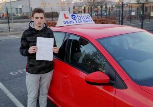 Aaron marsh just passed his driving test first time in Farnborough with one driving fault.