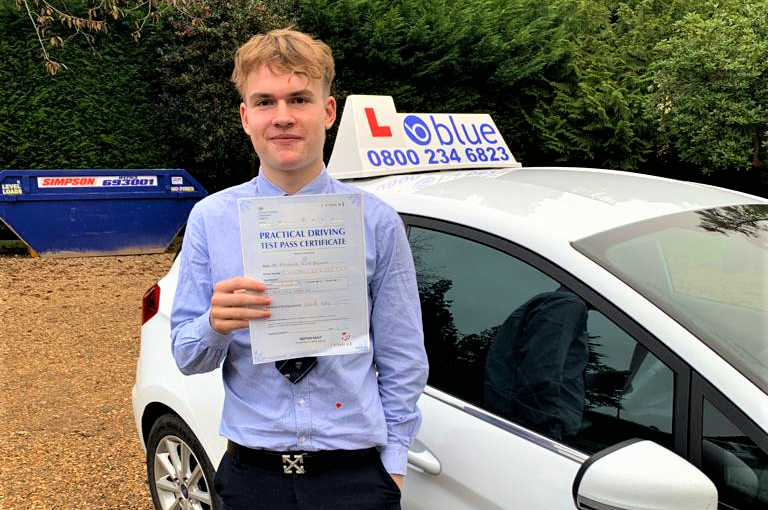 Alex Goderski of Sunningdale passed his driving test in Slough