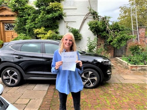 Alex King of Datchet Berkshire passed her driving test