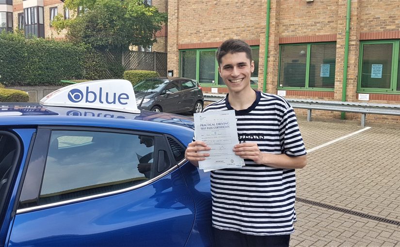 A very good result for Ollie Bonnet of Ascot, Berkshire who passed his driving test FIRST TIME