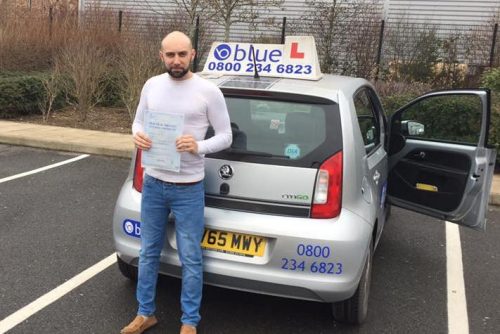 Well done to Ashley Collins from Yateley who Passed his driving test.