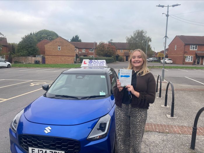 Becky H Passed Driving Test First Time in Trowbridge