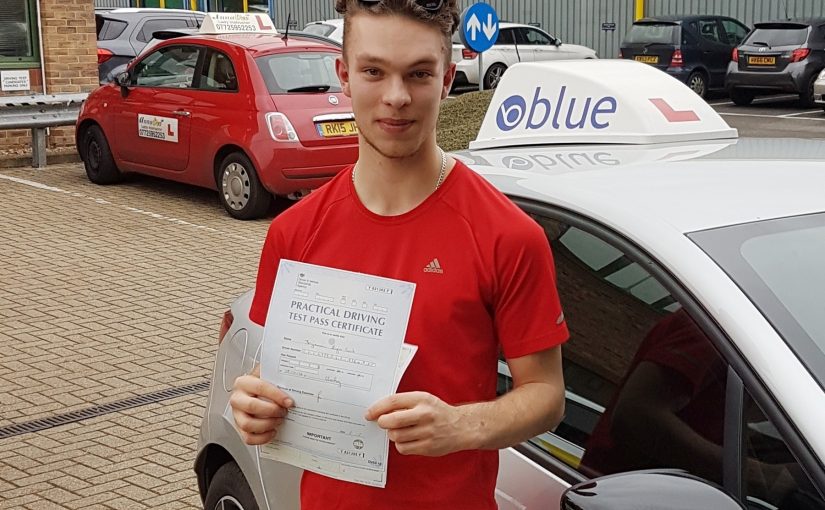 Benjamin Cook of Ascot, Berkshire who passed his driving test First Time