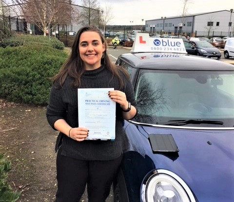 Marie Jacklin from Bracknell who passed her driving test in Farnborough, Hampshire