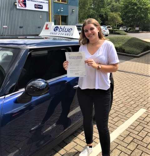 A great result for Sian Purvey of Bracknell, who passed her driving test in Chertsey on her first attempt
