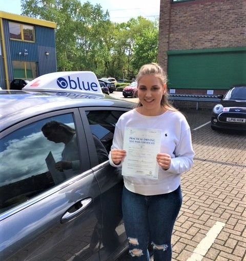 Niamh Weait from Bracknell on passing her driving