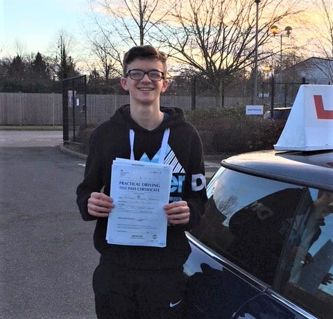 Nick Houghton from Bracknell who passed his driving test in Farnborough