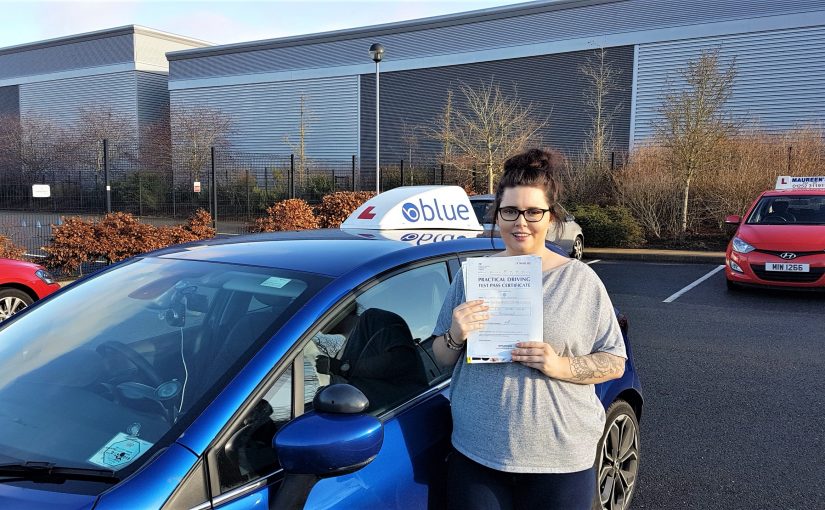 Danielle Reynolds-James of Camberley passed her driving test FIRST time in Farnborough