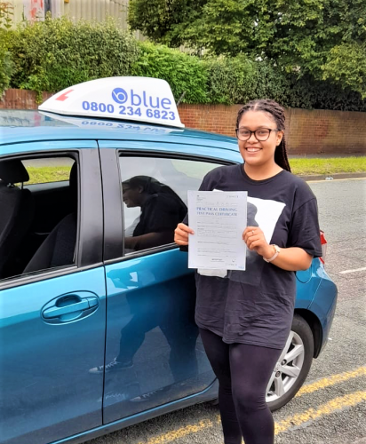 Chelsea Kalinga from Spencers Wood passed her driving test in Reading