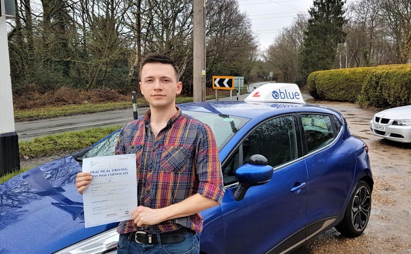 Tim Britt-Searle of Chobham in Surrey who passed his driving test