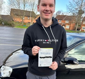 Connor McGuire Passed Driving Test in Trowbridge