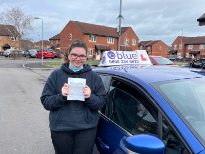 Driving Test Pass for Chloe Corp in Trowbridge Wiltshire