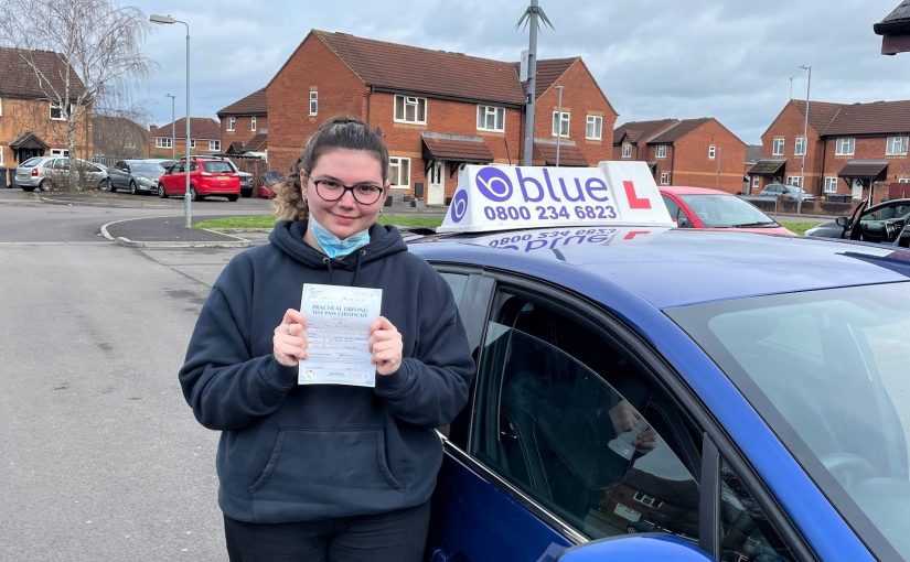 First Time Driving Test Pass for Chloe Corp in Trowbridge Wiltshire