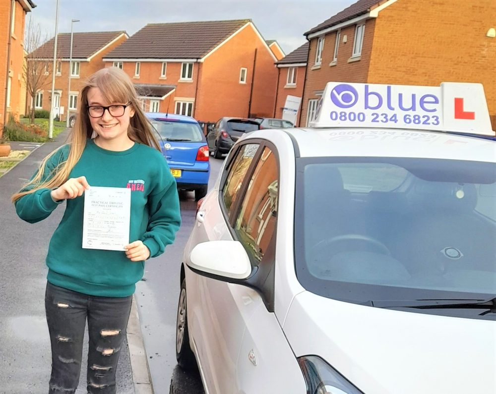 First Time Driving Test Pass for Chloe Corp in Trowbridge Wiltshire