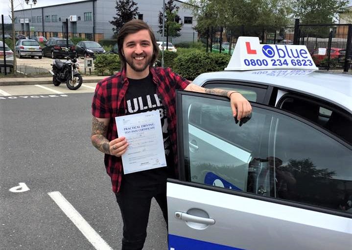 Aidan Duncombe from Sandhurst who passed with just one driving fault today in Farnborough