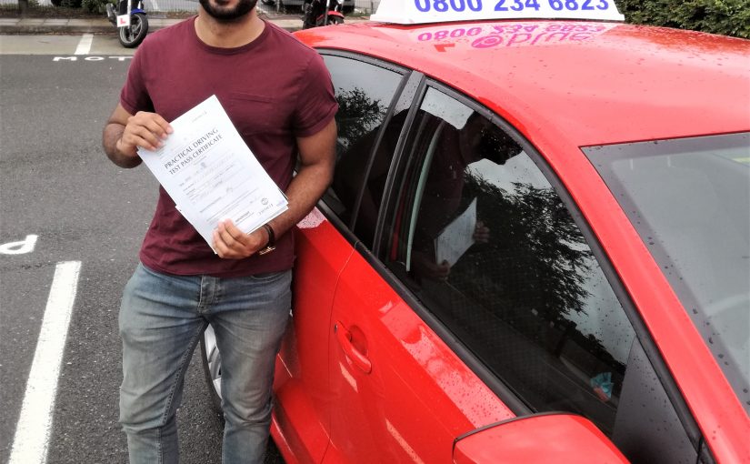 Congratulations Andrew Mccabe on passing your driving test today at Farnborough, Hampshire