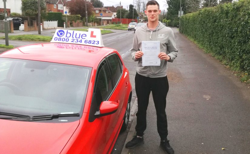 Congratulations to Ben Horsall of Frimley Green in Surrey who passed his driving test today in Farnborough FIRST Time