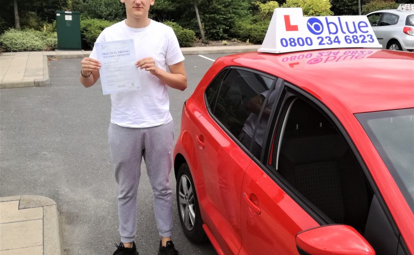 Charlie who passed his driving test today at Farnborough