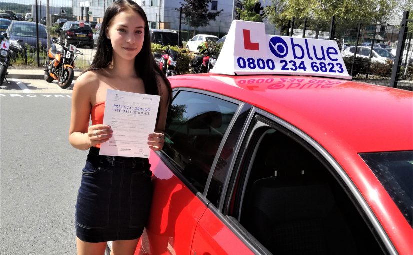 Jessica Tia Brammer from Farnborough who passed her driving test first time