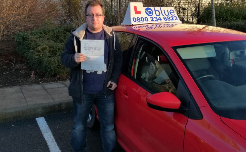 Jonathan Hall passed his driving test FIRST TIME at Farnborough