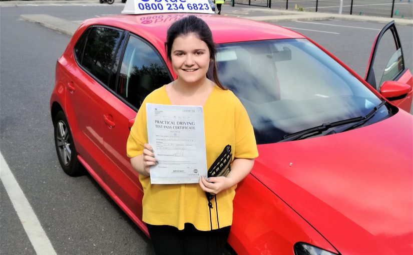 Katie Beard of Lightwater, Surrey passed her driving test