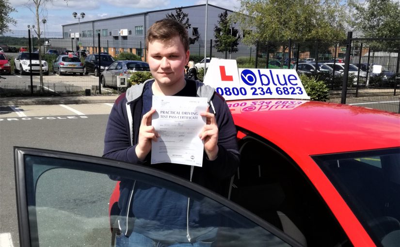 Matthew Spencer who passed his driving test today at Farnborough Hamsphire