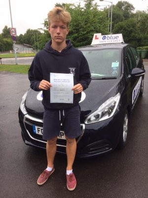 Farnborough Driving test Pass for Cameron Young
