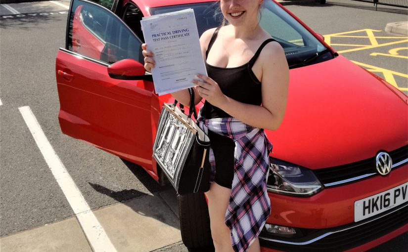 Farnborough Success for Bethany Robinson who past her driving test first time with only one driving fault at Farnborough test center