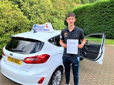 Finn Thomas of Ascot passed driving test in Slough