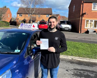 First Time Driving Test Pass for Chris Hancock in Trowbridge Wiltshire