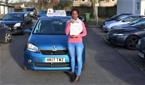 Farnborough driving test pass for Keturah Kawanguzi