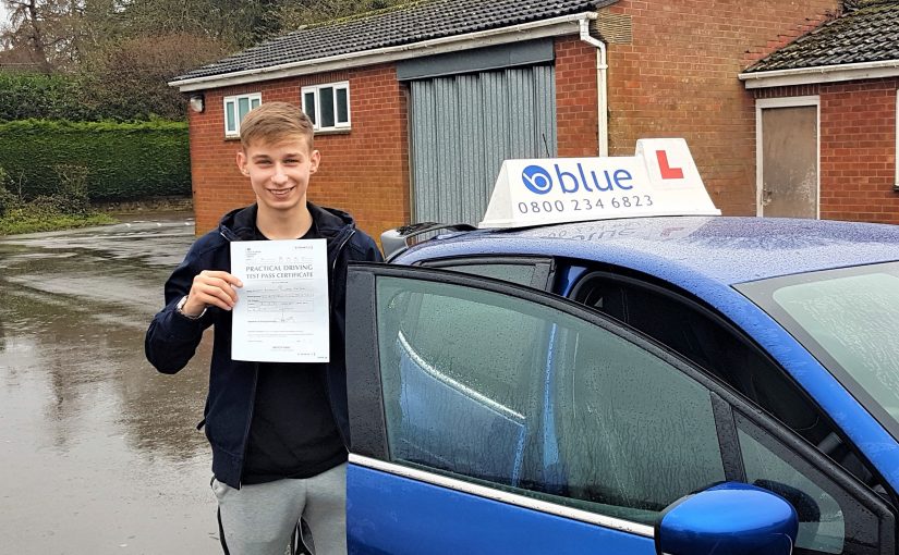 Kody Siejok of Frome in Somerset passed his driving test FIRST TIME