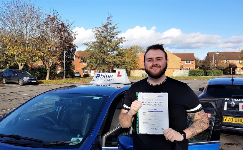 Cain Ward from Frome Somerset who passed his Driving Test FIRST