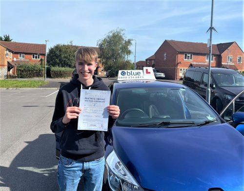 Frome Driving Test pass for Sam Marsh in Somerset