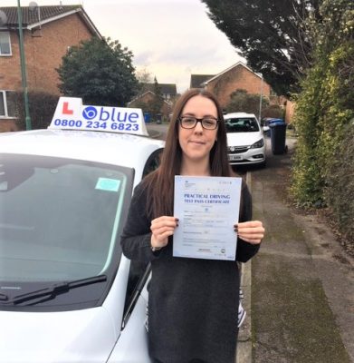 Gemma Geden of Datchet in Berkshire passed her driving test