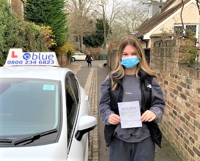 Grace Tytherleigh of Windsor passed her driving test in Slough FIRST attempt