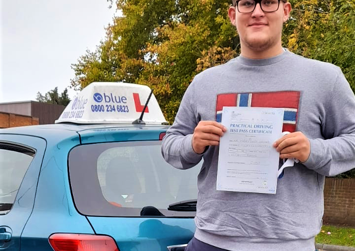 Harry Lovland from Spencers Wood passed his driving test in Reading, Berkshire