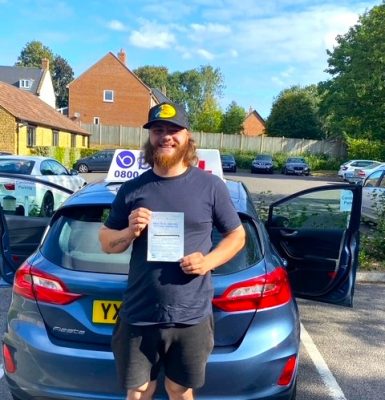 Harvie from Tatworth Passed Driving Test First Time in Yeovil