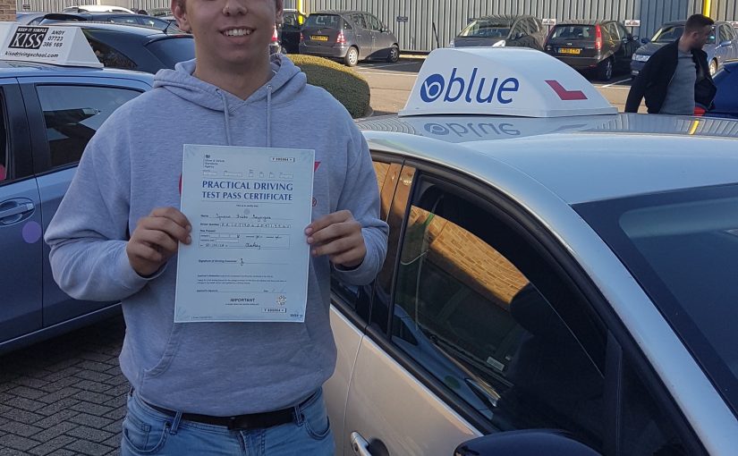 Ignacio Prieto of Bracknell, Berkshire who passed his driving test First Time with only 2 minor faults